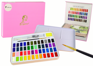 Coffret d'artiste de 48 aquarelles et accessoires