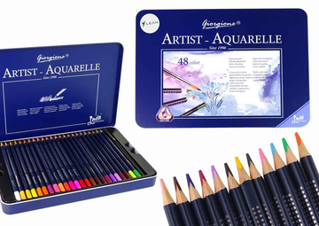 Ensemble de 48 crayons aquarelle en métal