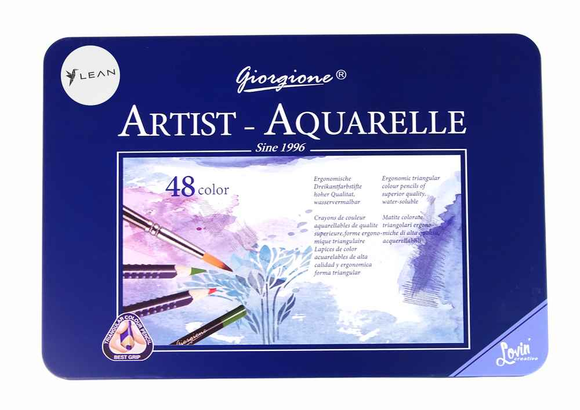Ensemble de 48 crayons aquarelle en métal