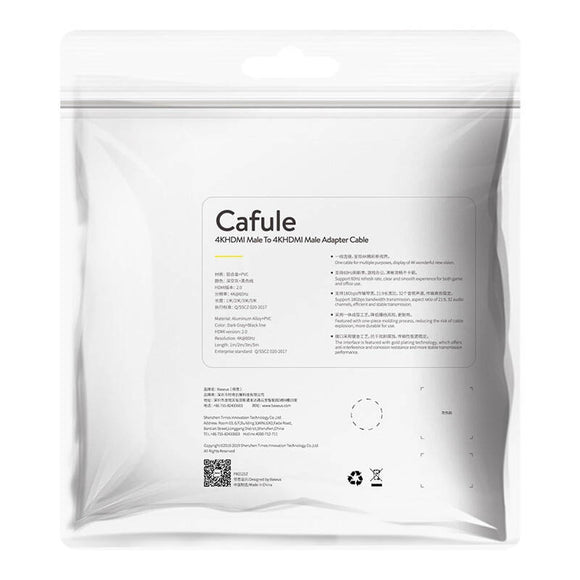Câble vidéo Baseus Cafule 4KHDMI mâle vers 4KHDMI mâle 3 m Noir (CADKLF-G01)