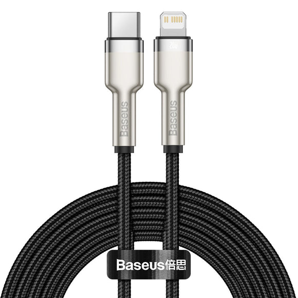 Câble de données baseus type-c - lightning série cafule pd 20 w 2 m noir catljk-b01