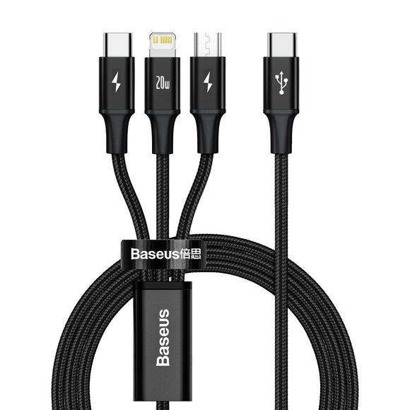 Baseus Rapid Series 3-en-1 1,5 m 20 W USB-C vers Lightning