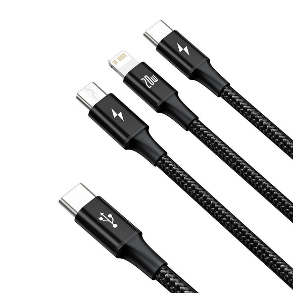 Baseus Rapid Series 3-en-1 1,5 m 20 W USB-C vers Lightning