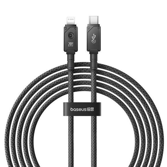 Câble usb-c vers ip baseus incassable 2 m 20 w noir