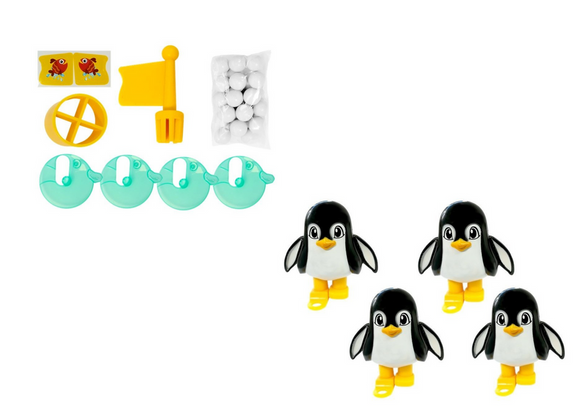 Penguin football frappez le ballon iceberg