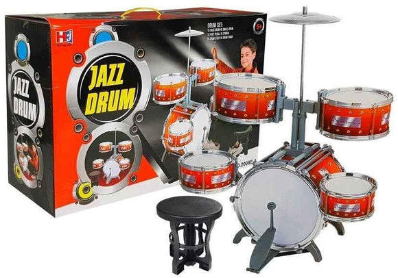 Ensemble de batterie jazz pour enfants, 5 tambours, tabouret, instrument, jouet musical