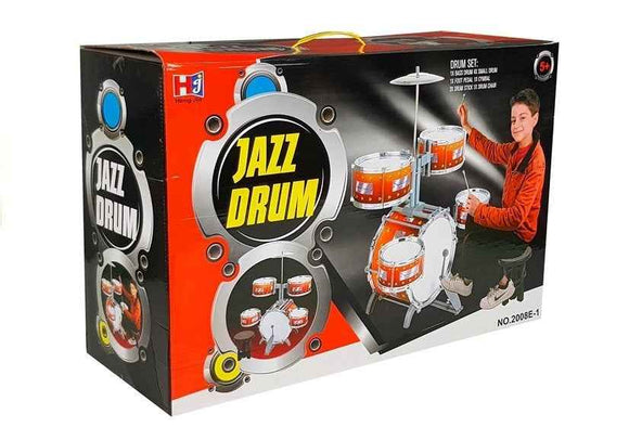 Ensemble de batterie jazz pour enfants, 5 tambours, tabouret, instrument, jouet musical