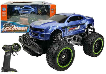 Voiture télécommandée tout-terrain R/C bleue à roues hautes