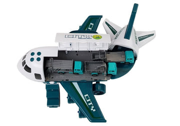 CITY Folding Plane with Cars 1:64 lights and sounds