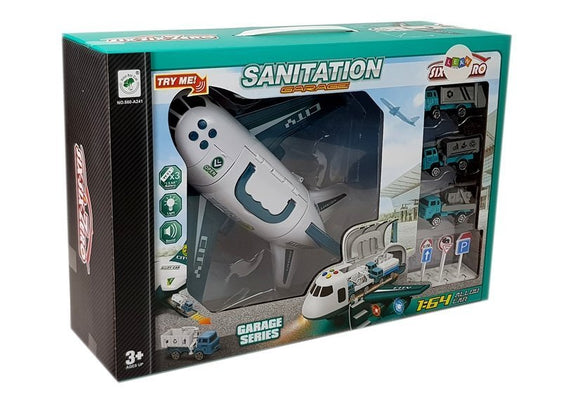 CITY Folding Plane with Cars 1:64 lights and sounds