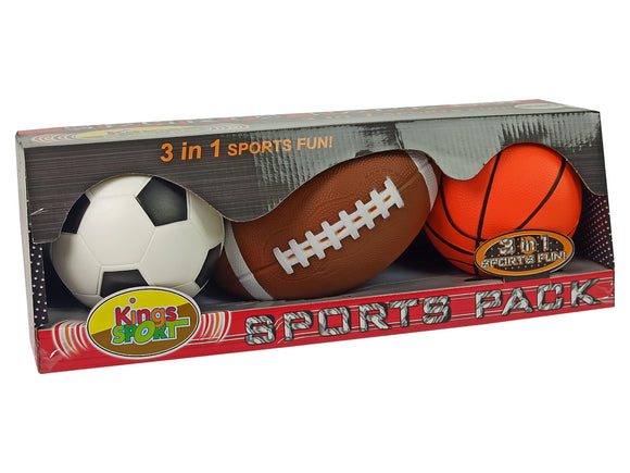 Ensemble de ballons de sport souples 3 en 1 pour le football et le basket-ball