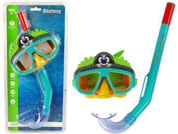 Masque de plongée bestway 24059 vert avec tube animal