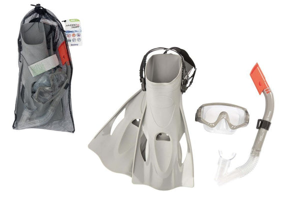 Kit de plongée gris masque palmes tube bestway 25020