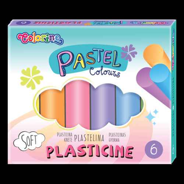 Colorino Pastel pâte à modeler 6 couleurs rondes