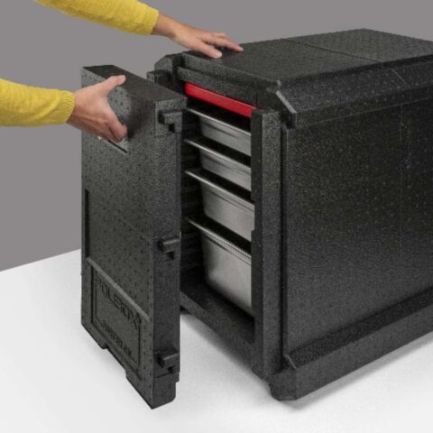 Conteneur isotherme 83L Porter GN noir NOUVELLE OUVERTURE - clicktofournisseur.com