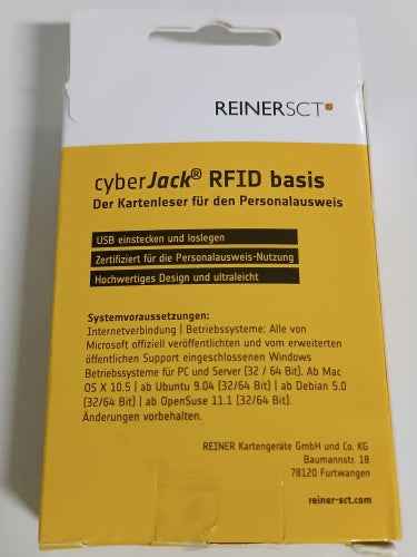 Retour client Ecost Reiner SCT cyberJack RFID Basis nPA Lecteur de carte à puce eID BSICertifié avec lo