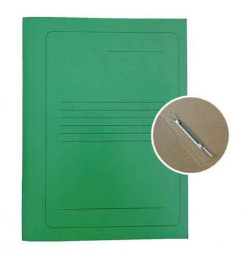 Dossier de projet A4 en carton Smiltainis avec clip en métal, avec impression verte