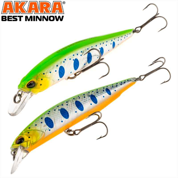 Leurre AKARA Best Minnow BM100SP, Plume A204, Poids 15 g, Flotteur