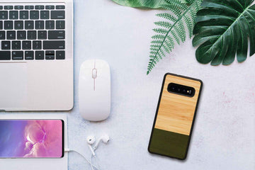 Coque pour smartphone MAN&WOOD Galaxy S10 motif forêt de bambous noire