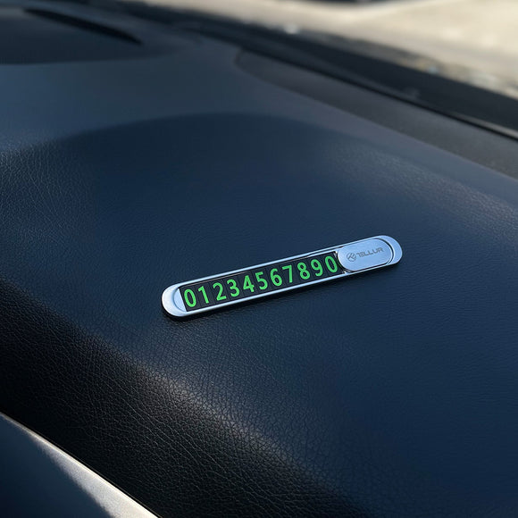 Carte de numéro de téléphone de stationnement temporaire Tellur argent métallisé