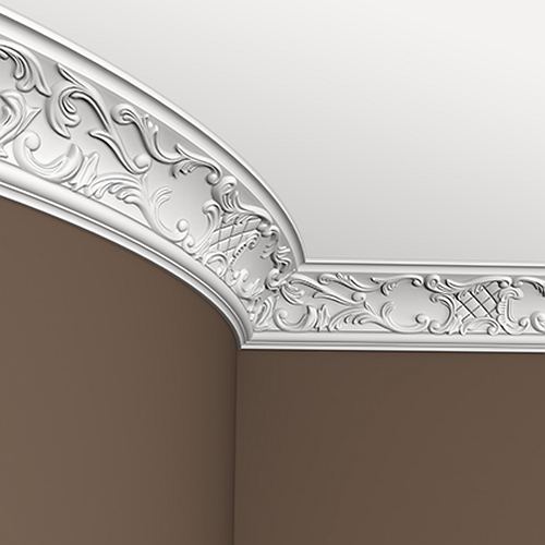 Corniche 150125F Profhome Moulure décorative flexible style Rococo-Baroque blanc 2 m - 0