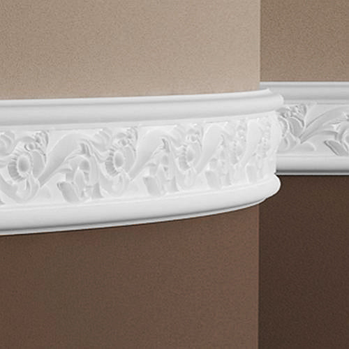 Cimaise 151320F Profhome Moulure décorative flexible style Rococo-Baroque blanc 2 m - 0