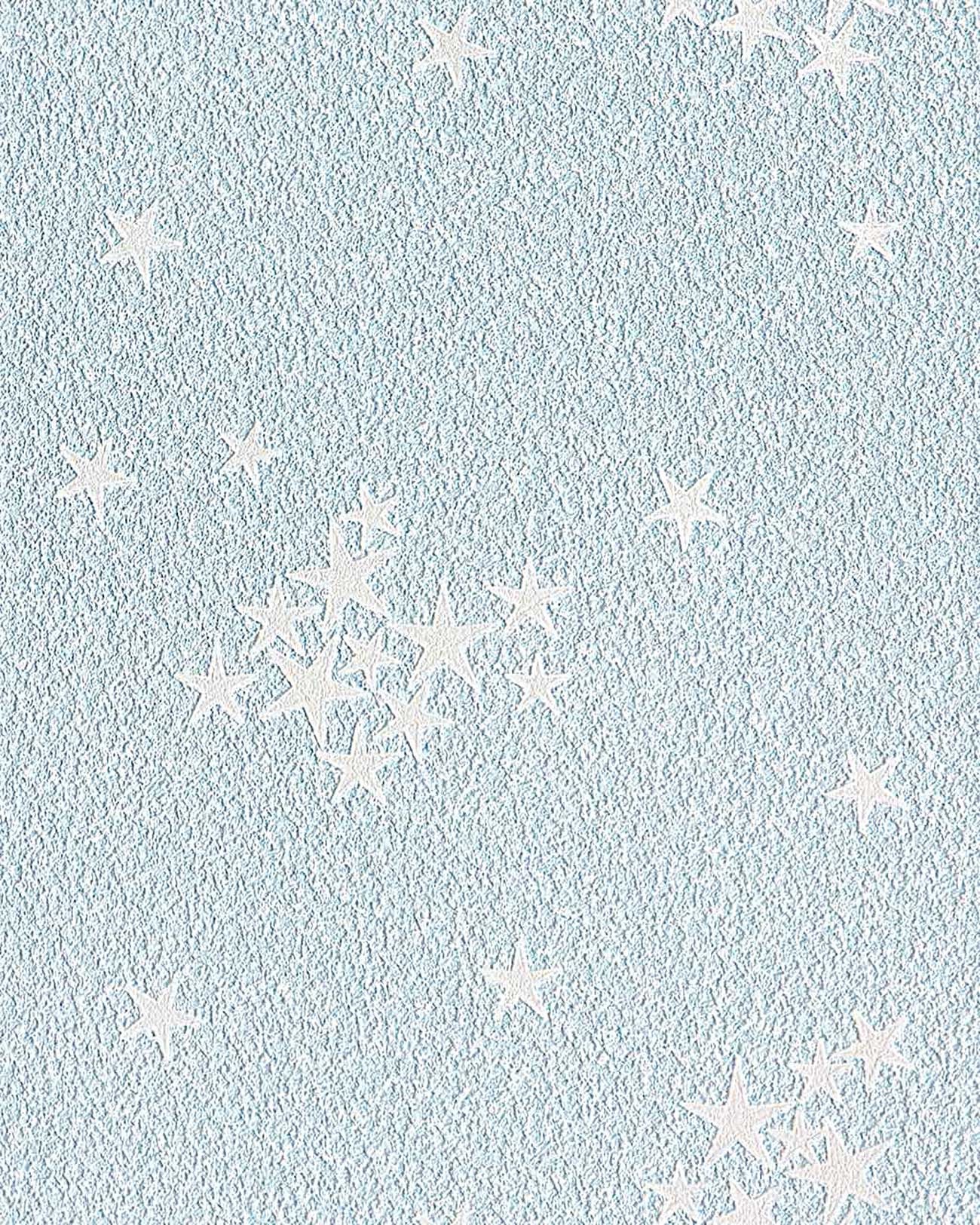 Papier peint mur et plafond EDEM 533-32 bleu clair, étoiles étincelantes