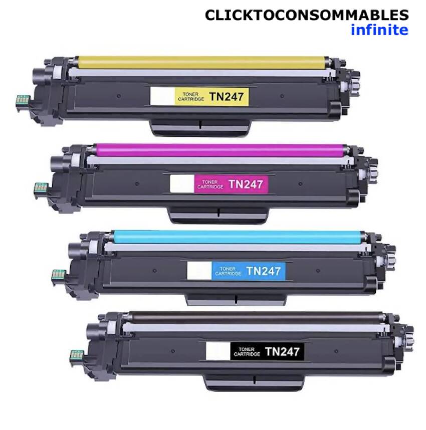 TN247 / TN243 Multipack de 4 Cartouches pour Imprimantes compatibles : DCP-L3550CDW MFC-L3750CDW MFC-L3770CDW HL-L3230CDW HL-L3210CW HL-L3270CDW