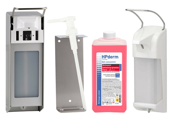 Sorifa - carton complet de 12 - hpderm gel nettoyant concentré force 2 - mains et corps – salissures grasses – graisse cambouis huile graphite – parfumé - sans savon sans solvant sans abrasif – flacon 1l.