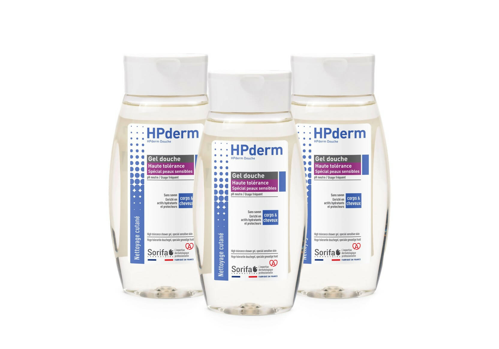 HDG250 - HPderm Douche Peaux sensibles Flacon 250 ml x3