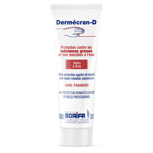 Sorifa - dermécran – pâte de protection anti-graisses – cambouis – poudres – pigments – mains et bras – haute tolérance - tube 125 ml. - Clicktofournisseur.com