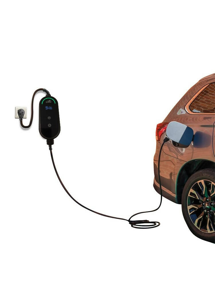 Câble de recharge portable voiture électrique type 2 vers prise domestique (Schuko) monophasé 3 kW