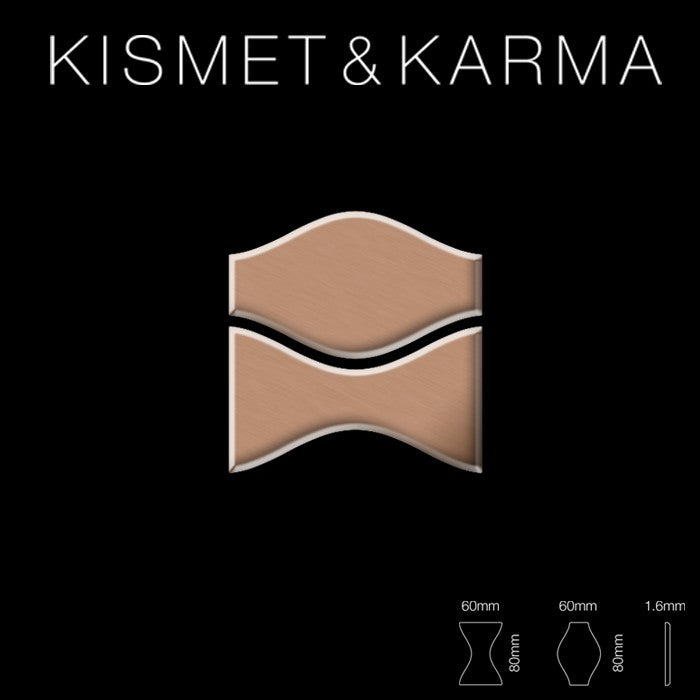 Mosaïque métal massif Carrelage Cuivre laminé cuivre Grosseur 1,6mm ALLOY Kismet & Karma-CM dessiné par Karim Rashid0,86 m2
