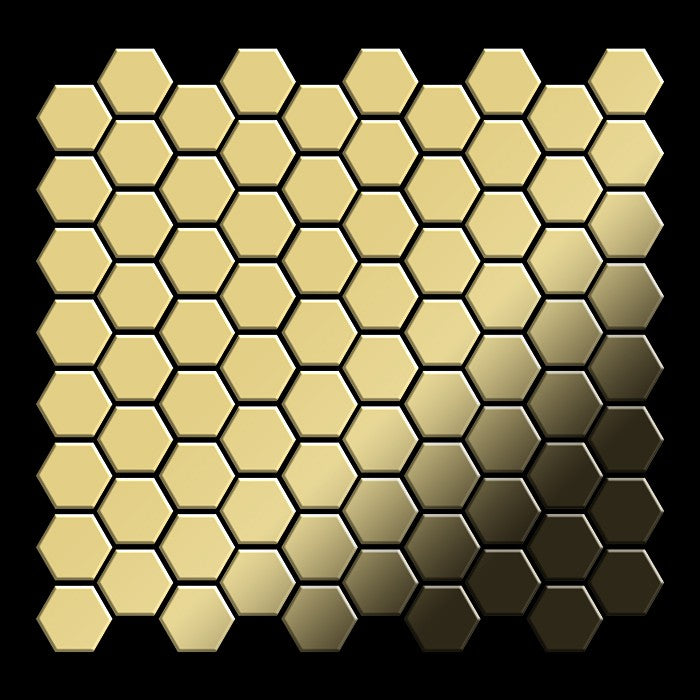 Mosaïque métal massif Carrelage Laiton laminé doré Grosseur 1,6mm ALLOY Honey-BM 0,92 m2 - 0
