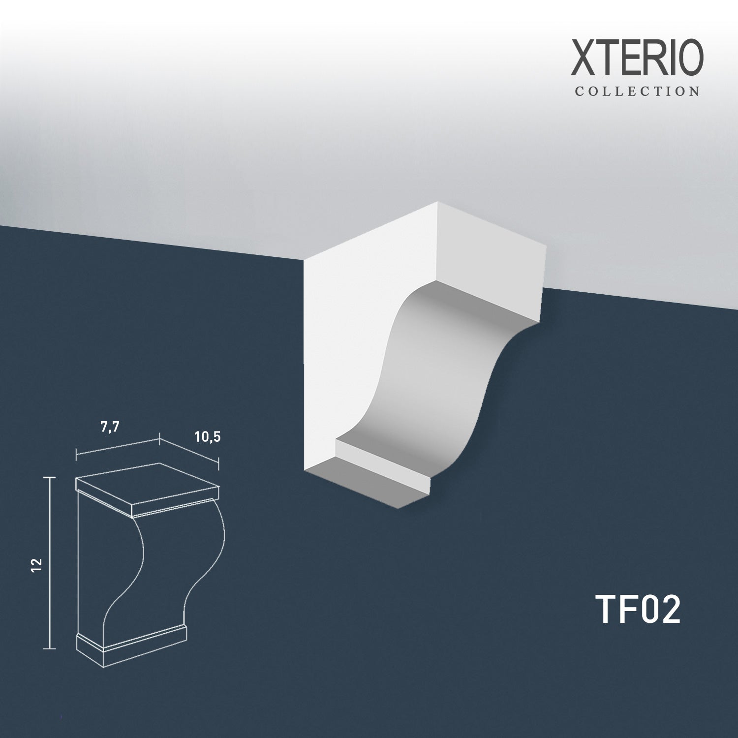 Console Orac Decor TF02 XTERIO Élement angulaire Élement décoratif design intemporel classique blanc