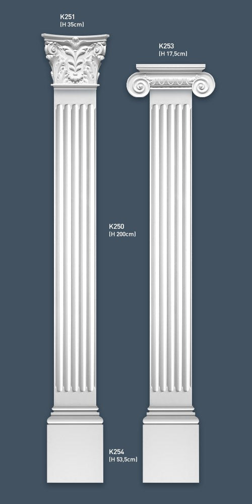 Pilastre Chapiteau Elément décoratif de stuc Orac Decor K251 LUXXUS Motif feuille d'acanthe en mousse solide - 0