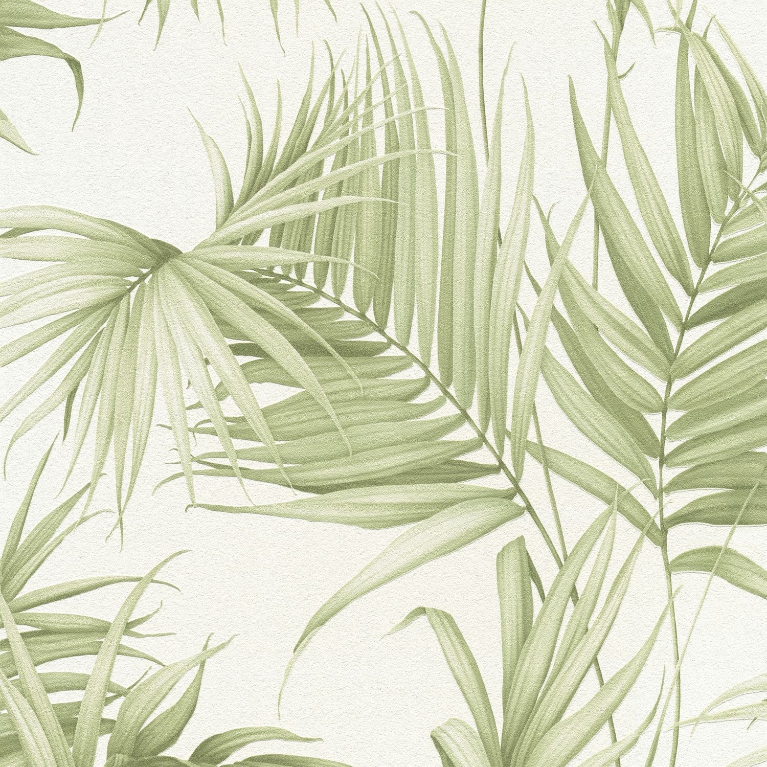 Papier peint de luxe exclusif Profhome 365051-GU papier peint intissé légèrement texturé au design de jungle mat vert blanc-crème blanc 5,33 m2