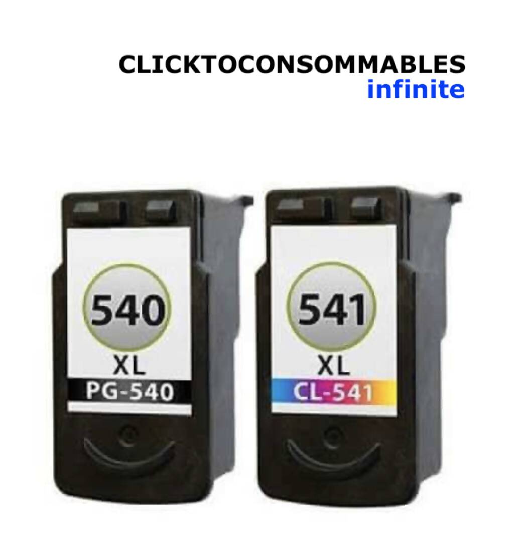 PG 540XL / CL 541XL Lot de 2 cartouches d'encre pour Imprimantes compatibles : Pixma MG3150-3250-3550-4150-4250 MX375-395-435-455-515-525 TS5151