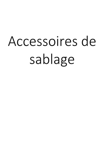 Accessoires de sablage clicktofournisseur.com