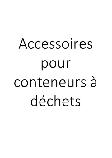 Accessoires pour conteneurs à déchets clicktofournisseur.com
