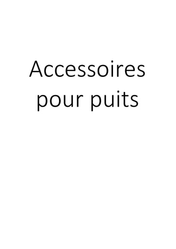 Accessoires pour puits clicktofournisseur.com