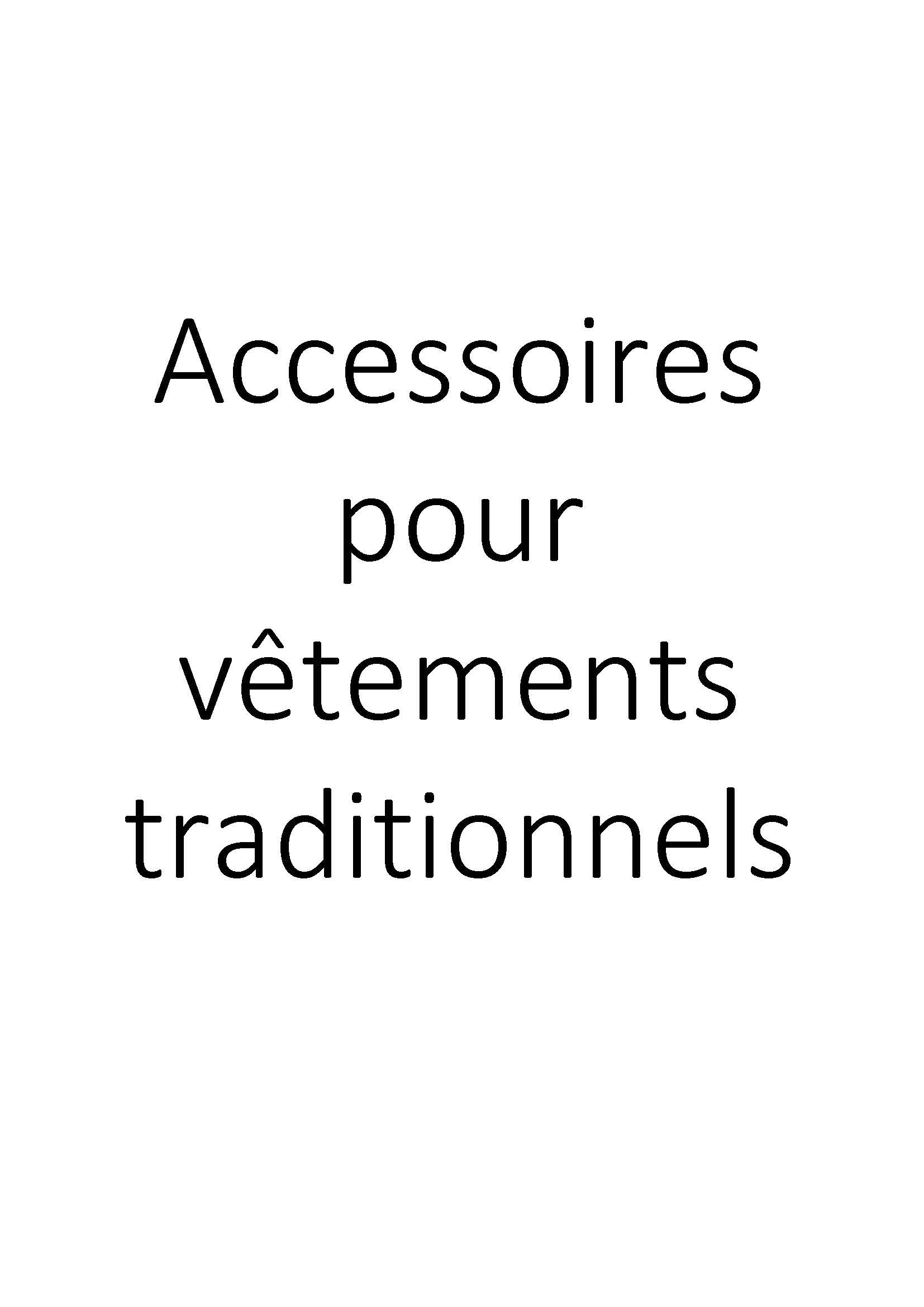 Accessoires pour vêtements traditionnels clicktofournisseur.com