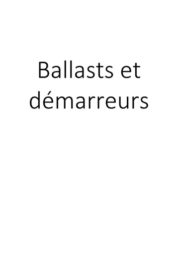 Ballasts et démarreurs clicktofournisseur.com