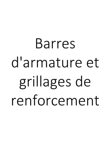 Barres d'armature et grillages de renforcement clicktofournisseur.com