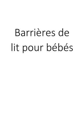 Barrières de lit pour bébés clicktofournisseur.com