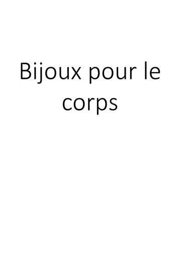 Bijoux pour le corps clicktofournisseur.com