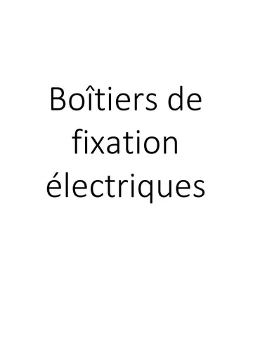 Boîtiers de fixation électriques clicktofournisseur.com