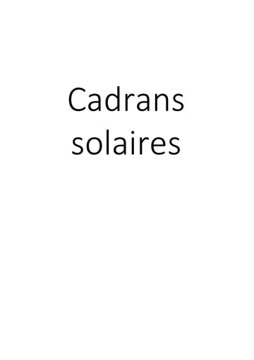 Cadrans solaires clicktofournisseur.com