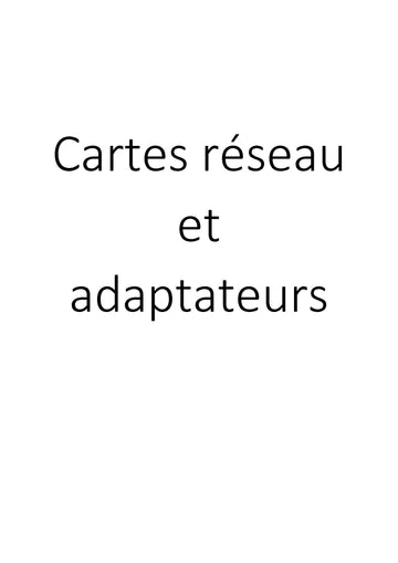 Cartes réseau et adaptateurs clicktofournisseur.com