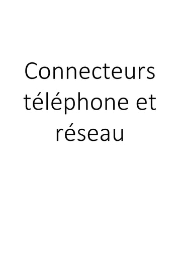 Connecteurs téléphone et réseau clicktofournisseur.com